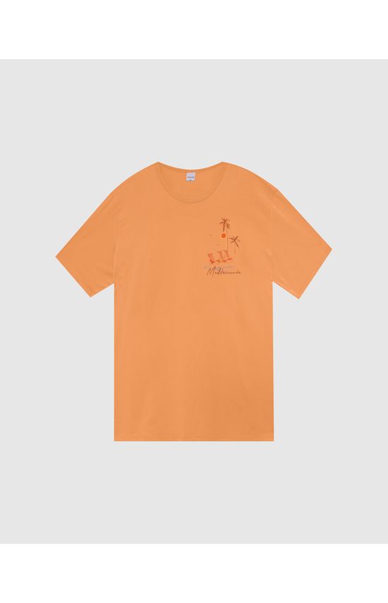 Camiseta Masculina Plus Size Gola Redonda Méditerranée Em Algodão