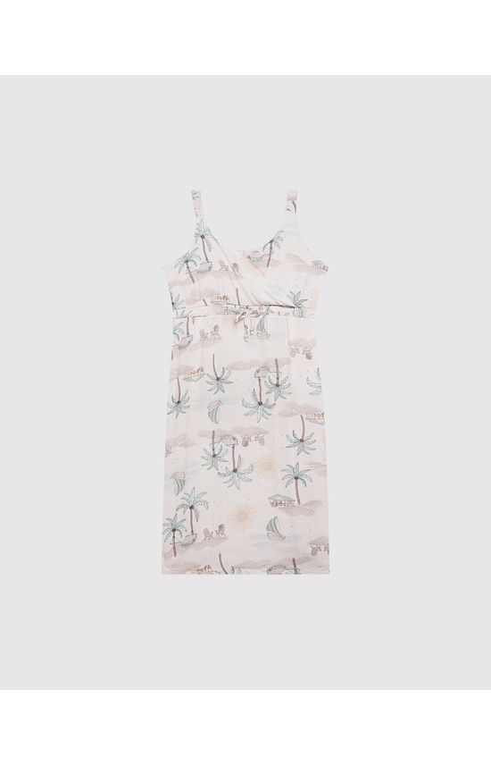 Vestido Midi Feminino Plus Size Estampado Decote V Em Viscose