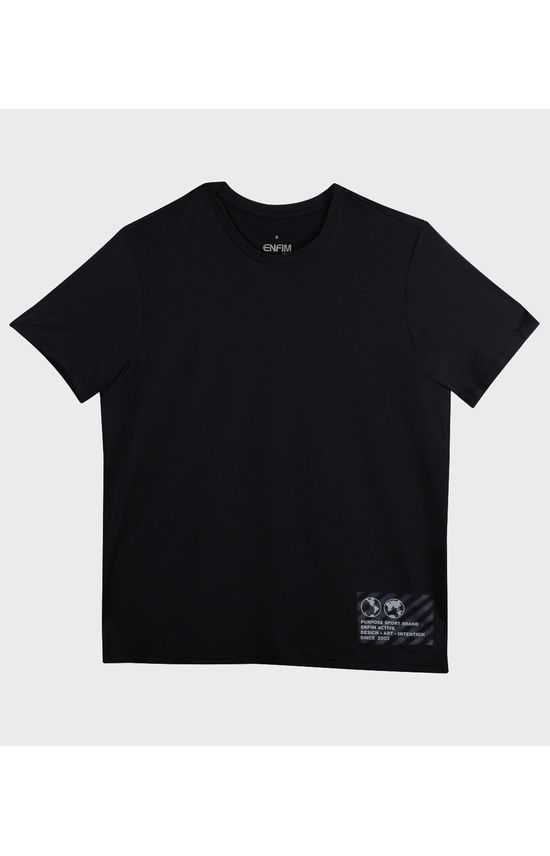 Camiseta Masculina Estampa Lettering Em Malha Com Proteção UV50+ - ENFIM