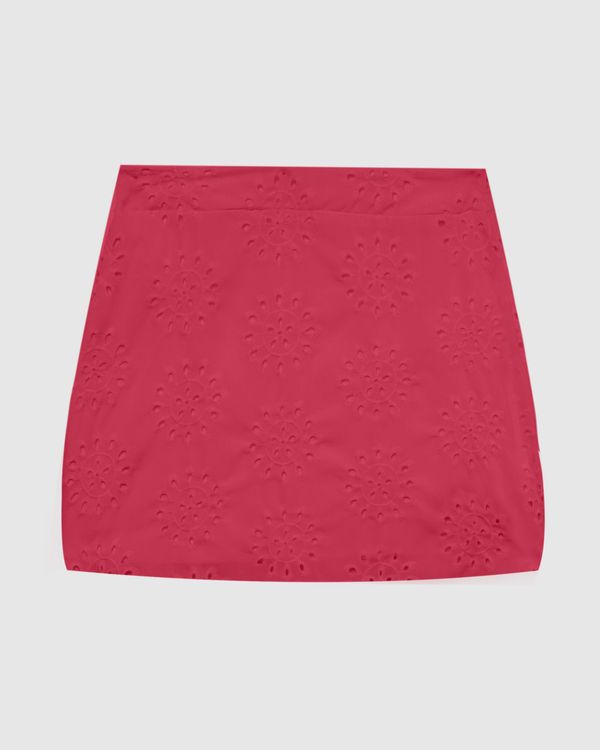 Saia Feminina Em Tecido De Laise Rosa - G