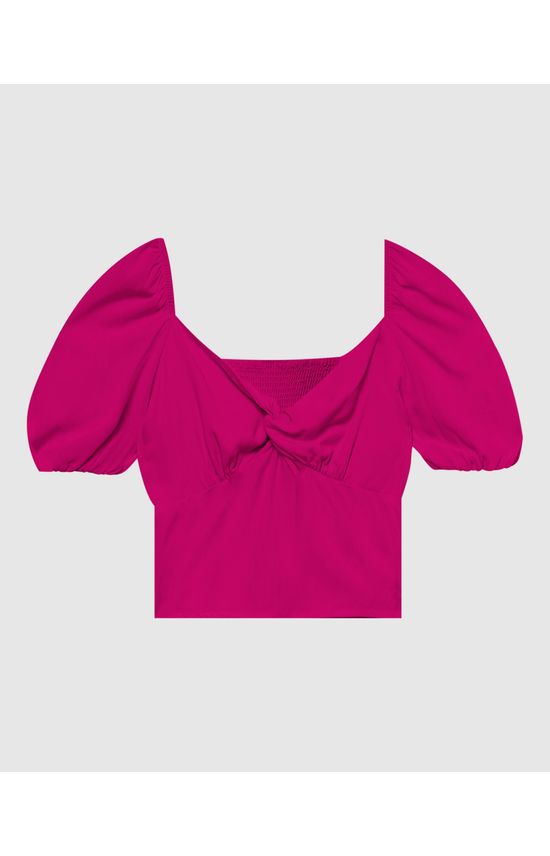 Blusa Feminina Decote Torcido Em Viscose Texturizada