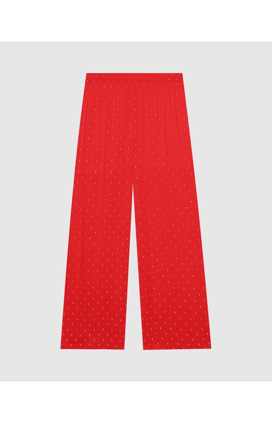 Calça Feminina Estampada Em Plumeti Lurex
