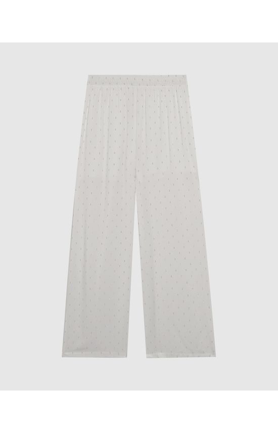 Calça Feminina Estampada Em Plumeti Lurex