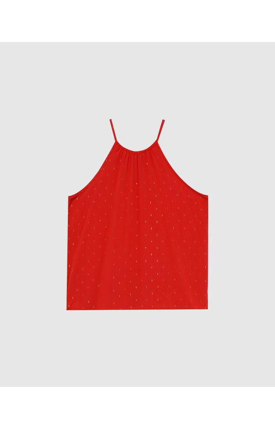 Blusa Feminina Frente Única Em Plumeti Lurex