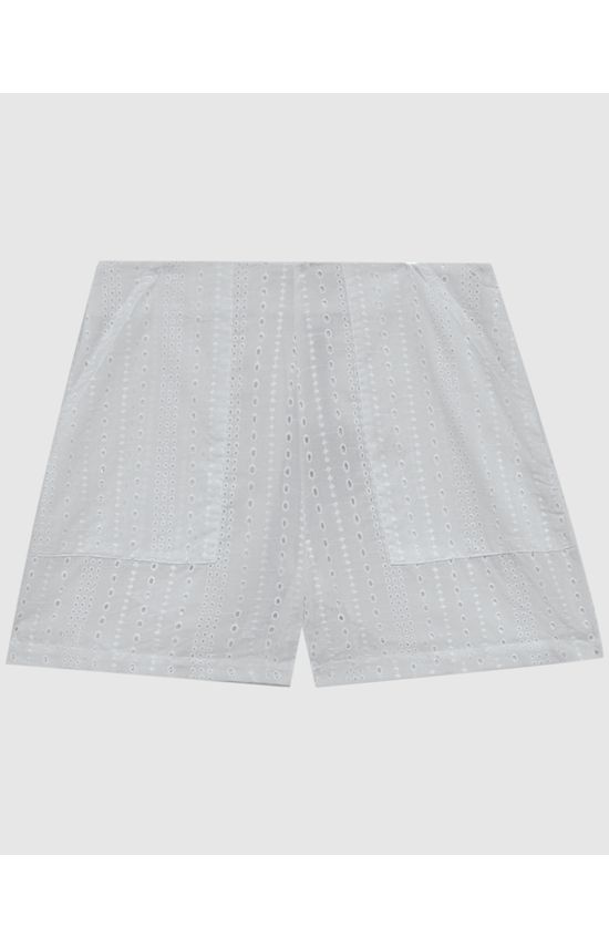 Shorts Feminino Cintura Alta Com Bolso Frontal Em Laise