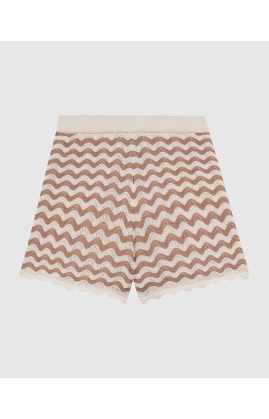 Shorts Feminino Estampa Geométrica Em Tricô