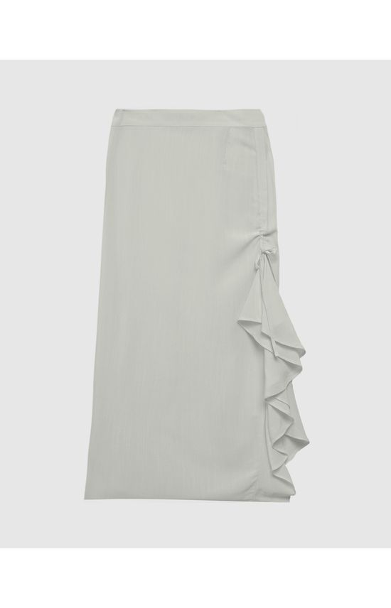 Saia Feminina Com Franzido Lateral Em Viscose Texturizada