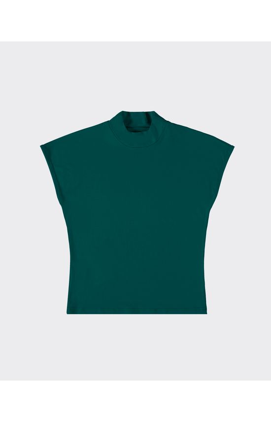 Blusa Feminina Baby Look Gola Alta Em Viscose Stretch - ENFIM