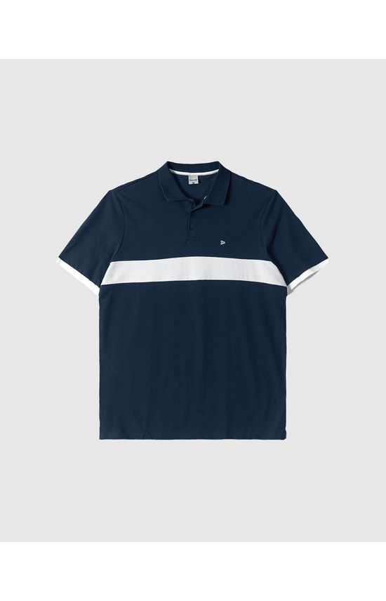Camisa Polo Masculina Plus Size Recorte Frontal Em Piquet Premium