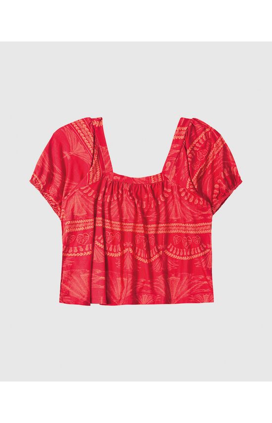 Blusa Feminina Plus Size Oriental Decote Ombro A Ombro Em Viscose Stretch