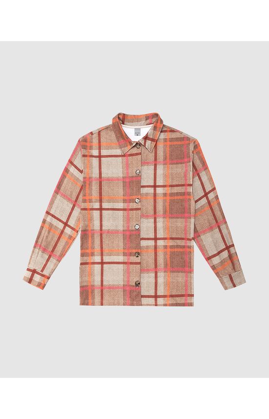Camisa Feminina Xadrez Em Moletom Stretch Sem Flanela