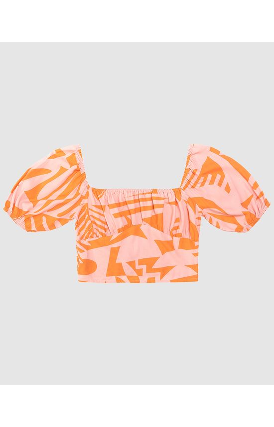 Blusa Feminina Estampada Decote Ombro A Ombro Em Viscose