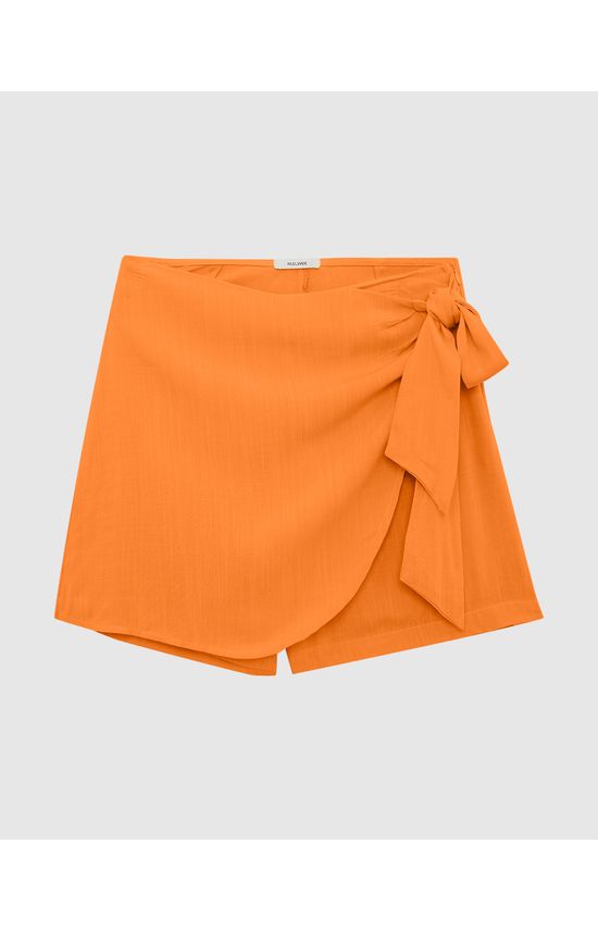 Shorts Saia Feminino Laço Funcional Em Viscose