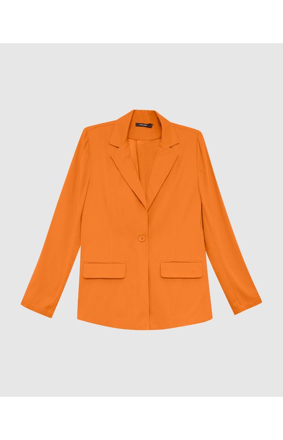 Blazer Feminino Com Lapela Em Viscose Sarjada