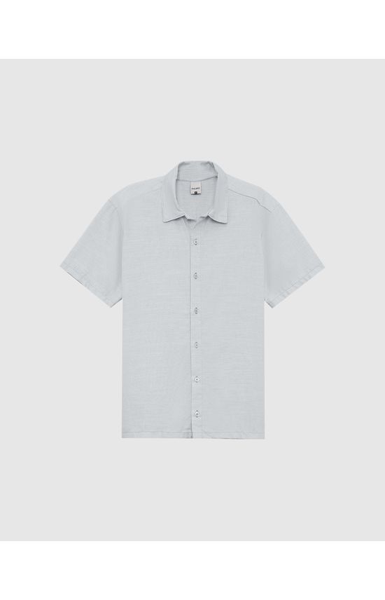 Camisa Masculina Tradicional Em Fio Tinto De Algodão