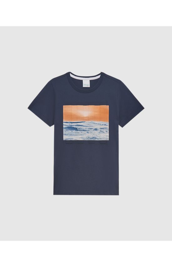 Camiseta Infantil Unissex Paisagem Em Algodão Malwee Kids
