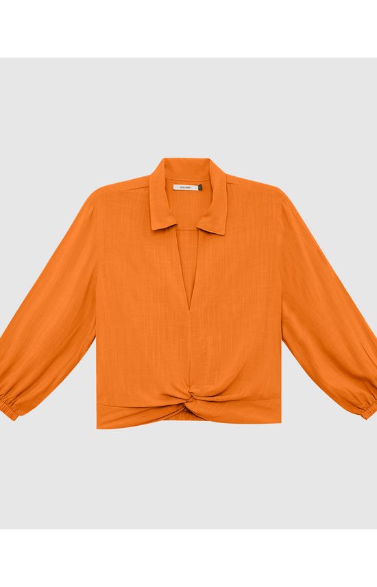 Camisa Feminina Com Torcido Frontal Em Viscose