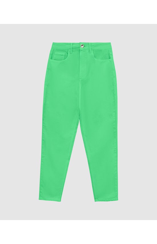 Calça Feminina Mom Cintura Alta Em Sarja 100% Algodão