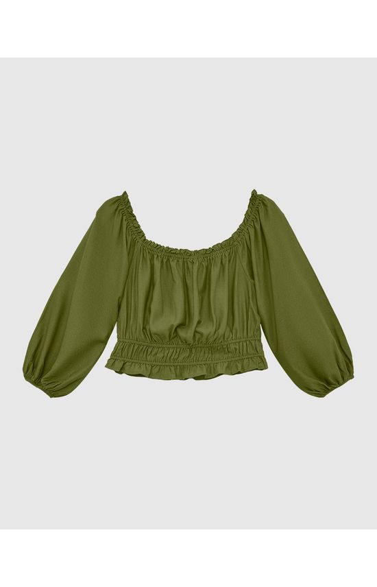 Blusa Cropped Feminina Plus Size Manga Longa Em Viscolinho