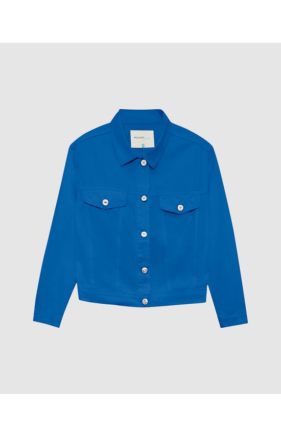 Jaqueta Cropped Feminina Em Sarja 100% Algodão