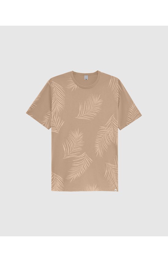 Camiseta Tradicional Masculina Folhagem Em Algodão