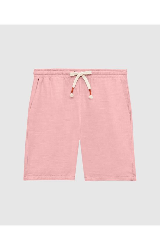 Bermuda Masculina Comfort Com Cadarço Em Fio Tinto De Algodão