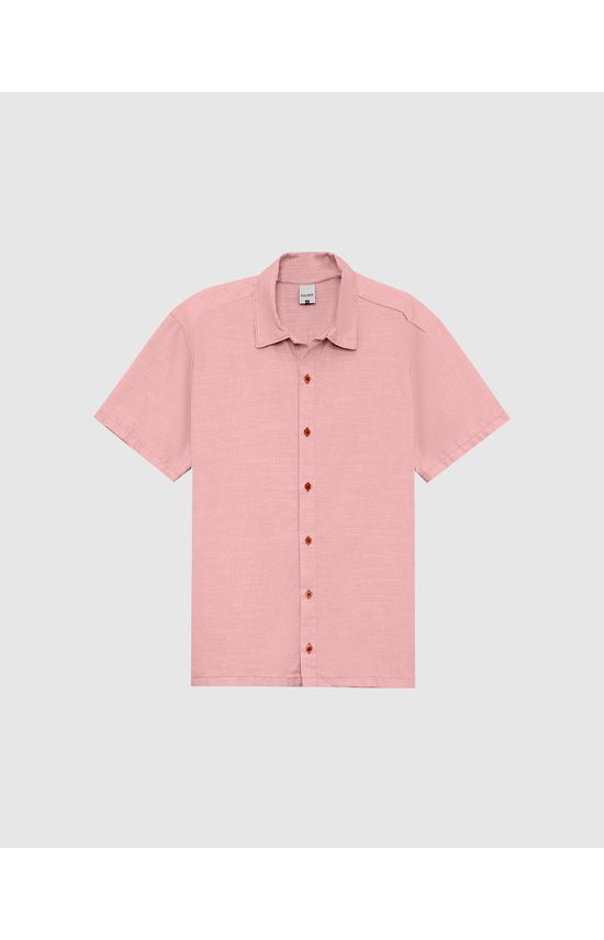 Camisa Masculina Tradicional Em Fio Tinto De Algodão
