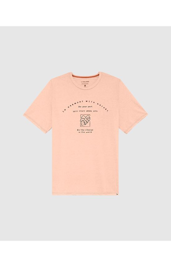 Camiseta Masculina Plus Size In Harmony With Nature Em Malha Mesclada Anti Odor