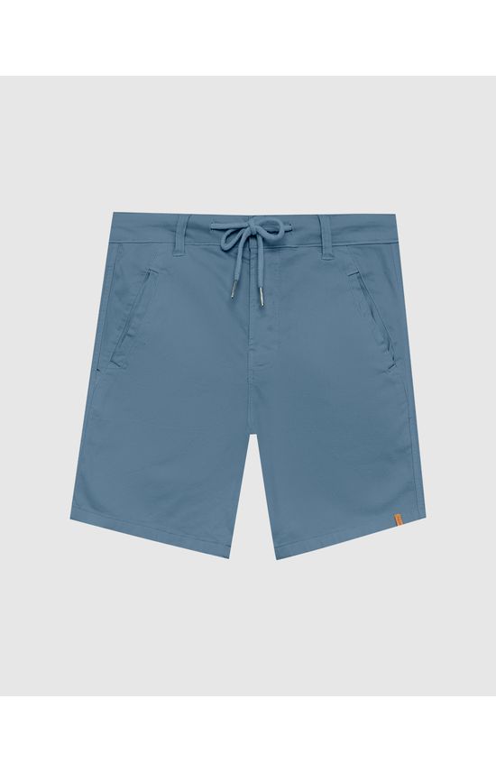 Shorts Masculino Slim Com Cadarço Frontal Em Jeans Moletom