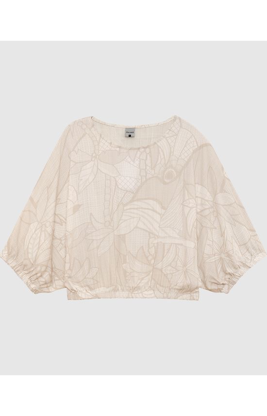 Blusa Feminina Estampada Manga 7/8 Em Viscose