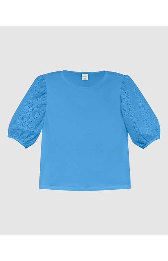 Blusa Feminina Plus Size Laise Na Manga Em Algodão