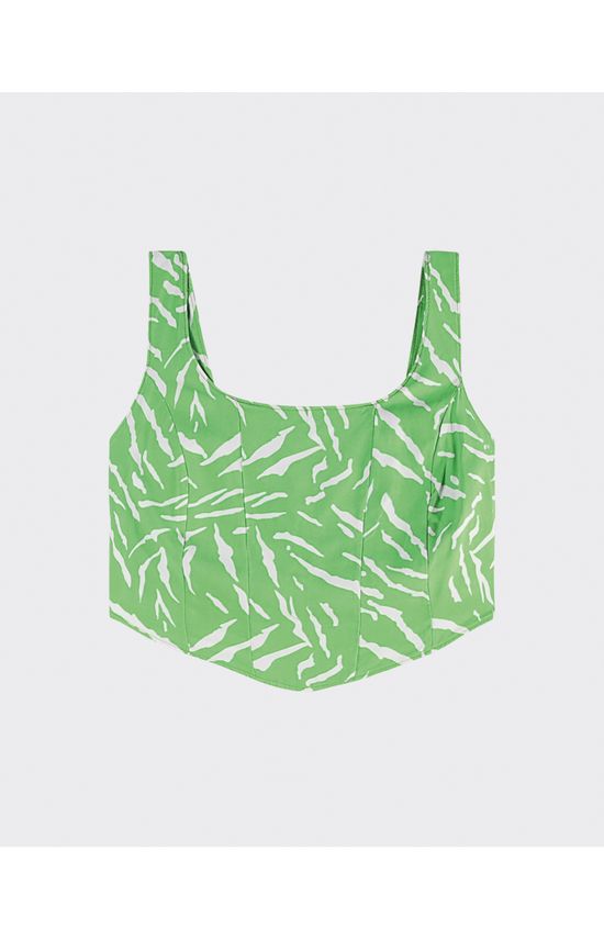 Blusa Cropped Corselet Feminina Estampada Em Viscose - ENFIM