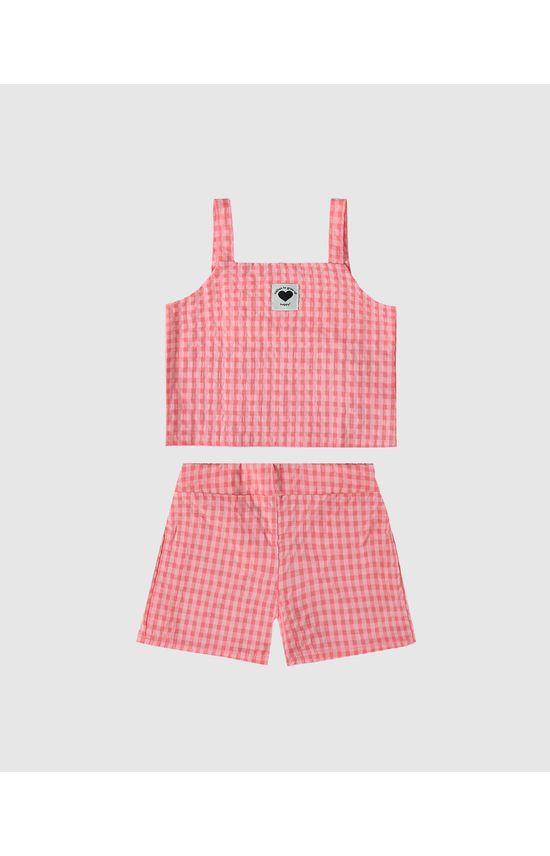 Conjunto Infantil Menina Regata Cropped + Shorts Alfaiataria Malwee Kids