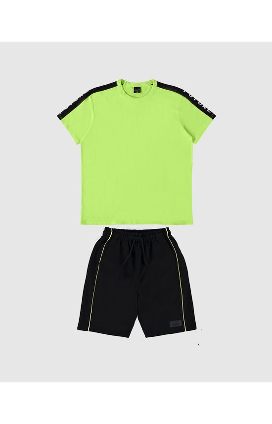 Conjunto Menino Bermuda Em Moletom Sarjado Malwee Kids