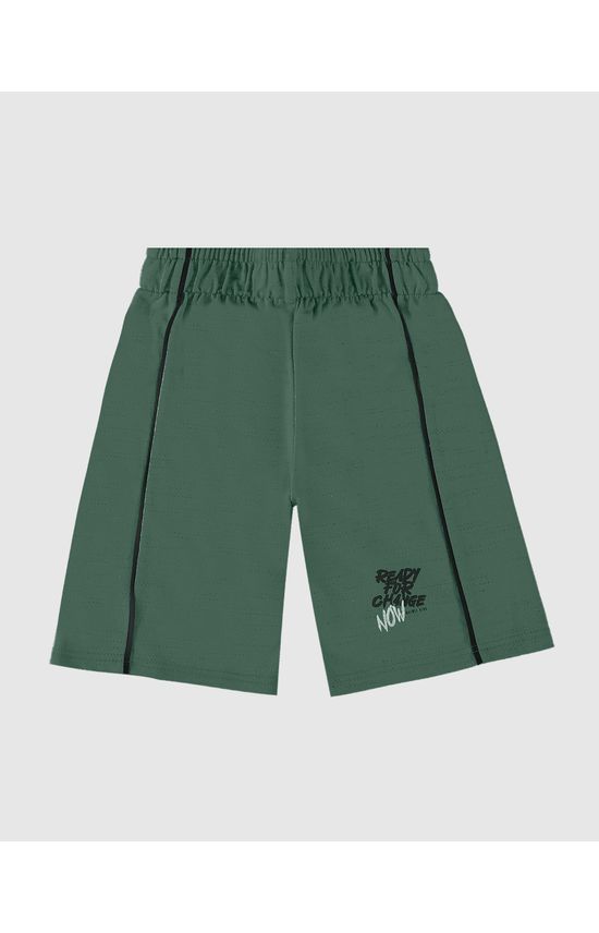 Bermuda Infantil Menino Estampa Perna Em Moletinho Rajado Malwee Kids