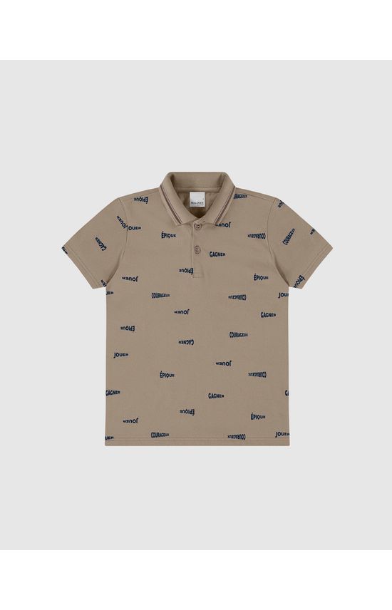 Camisa Polo Infantil Menino Estampada Em Piquet Stretch Malwee Kids