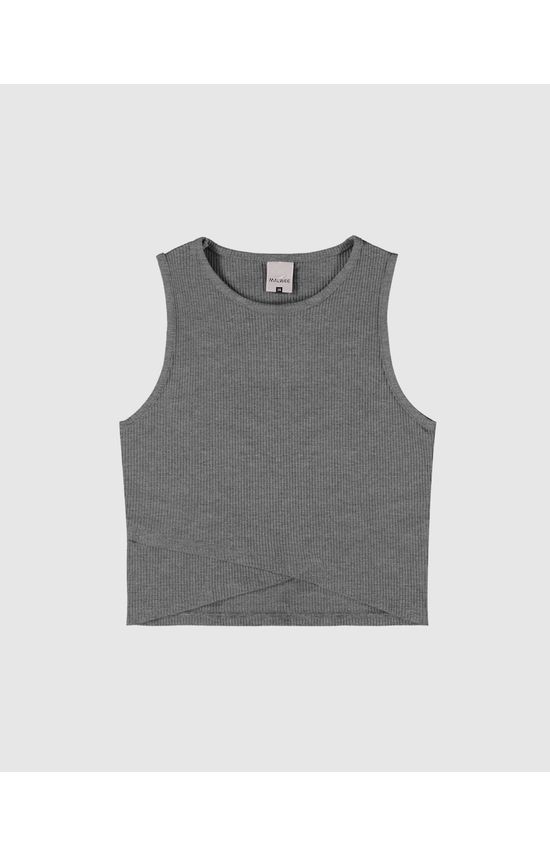Regata Menina Cropped Detalhe Transpassado Em Viscose Canelada Malwee Kids