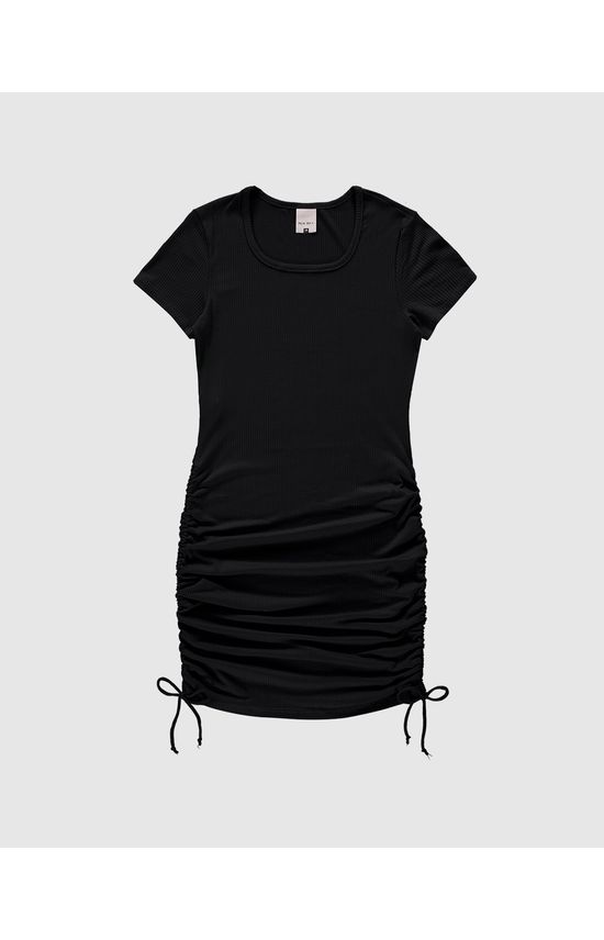 Vestido Menina Ajuste Lateral Em Malha Viscose Canelada Malwee Kids