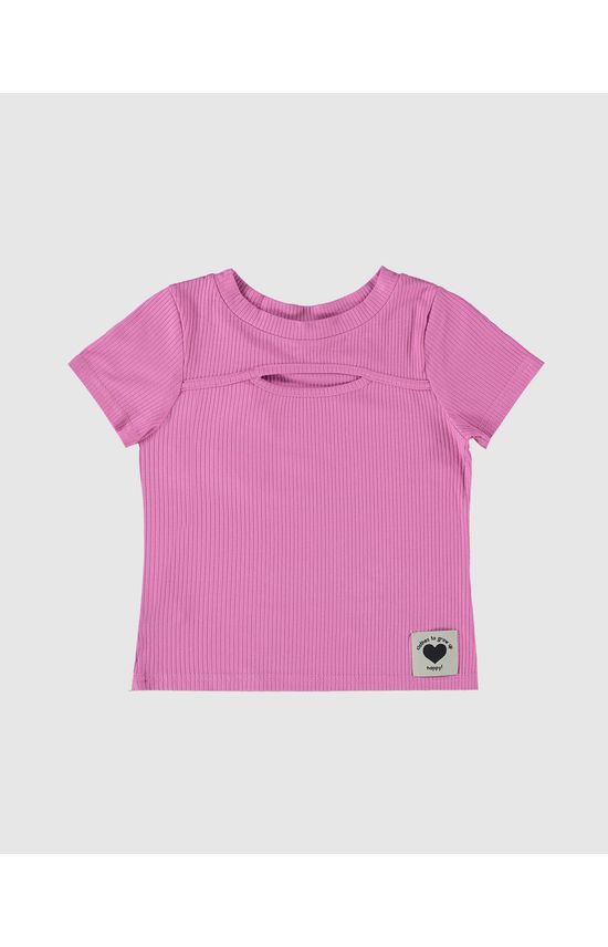 Blusa Infantil Menina Detalhe Vazado Em Viscose Canelada Malwee Kids
