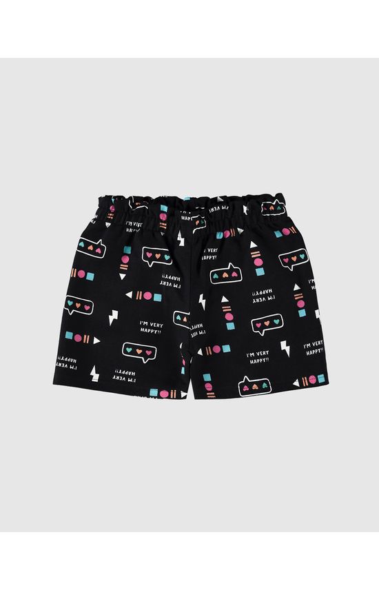 Shorts Infantil Menina Clochard Estampado Em Moletinho Malwee Kids