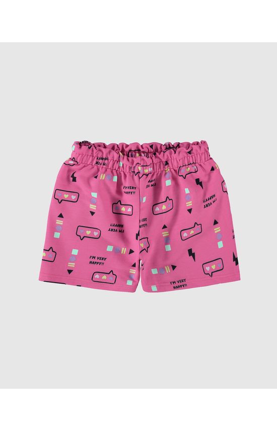 Shorts Infantil Menina Clochard Estampado Em Moletinho Malwee Kids