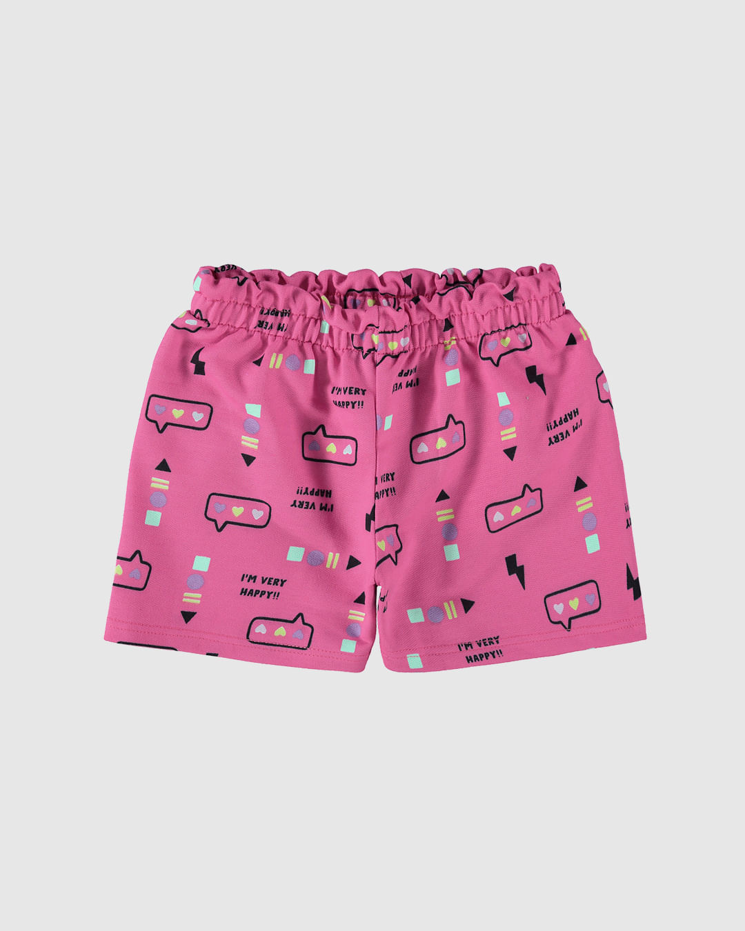 Shorts Infantil Menina Clochard Estampado Em Moletinho Malwee Kids - Imagem 5