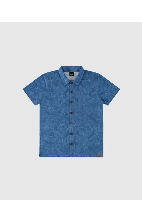 Camisa Menino Manga Curta Estampa Folhagem Em Algodão Malwee Kids