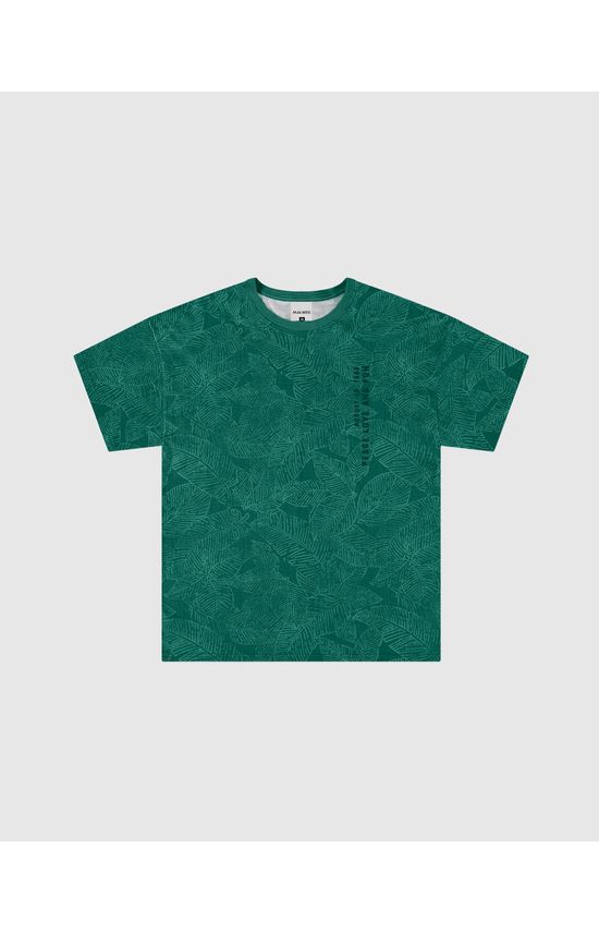 Camiseta Menino Manga Curta Folhagem Em Algodão Malwee Kids