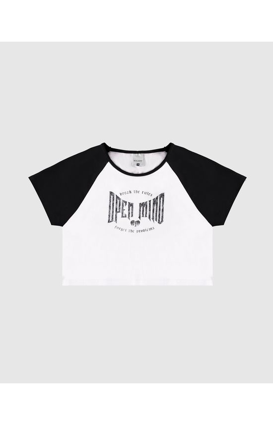Blusa Menina Cropped Open Mind Em Algodão Malwee Kids