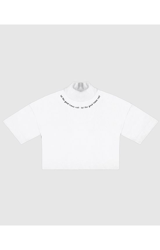 Blusa Menina Box Gola Alta Estampa Lettering Em Algodão Malwee Kids