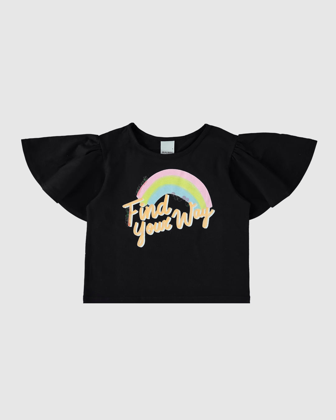 Blusa Infantil Menina Estampa + Paetê Em Algodão Malwee Kids