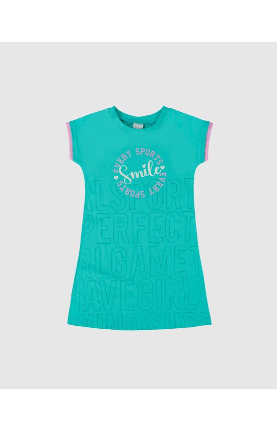 Vestido Infantil Manga Curta Smile Em Algodão Malwee Kids