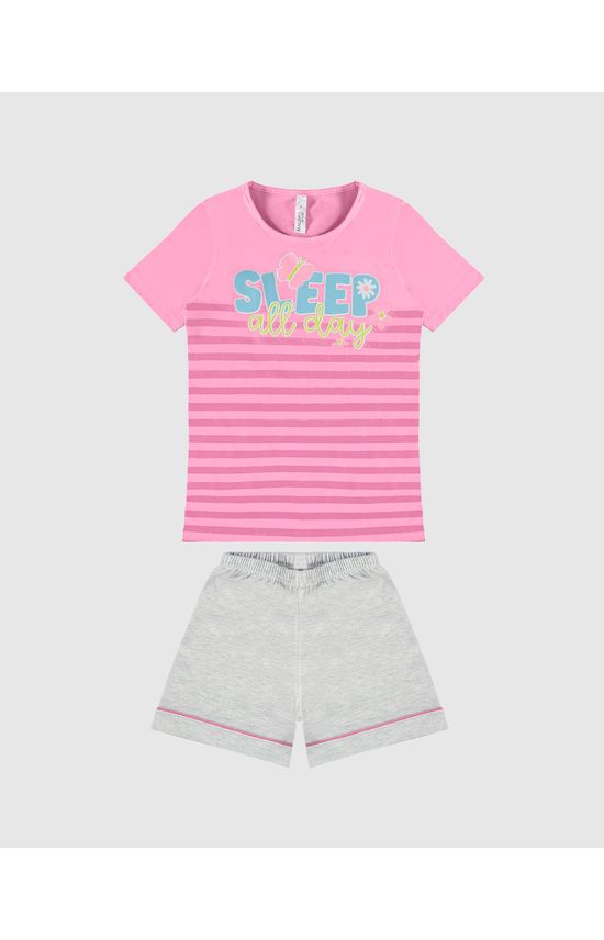 Pijama Infantil Menina Sleep All Day Em Algodão Malwee Kids