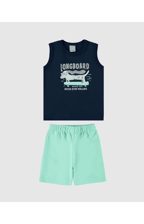 Conjunto Infantil Menino Longboard Em Algodão Malwee Kids